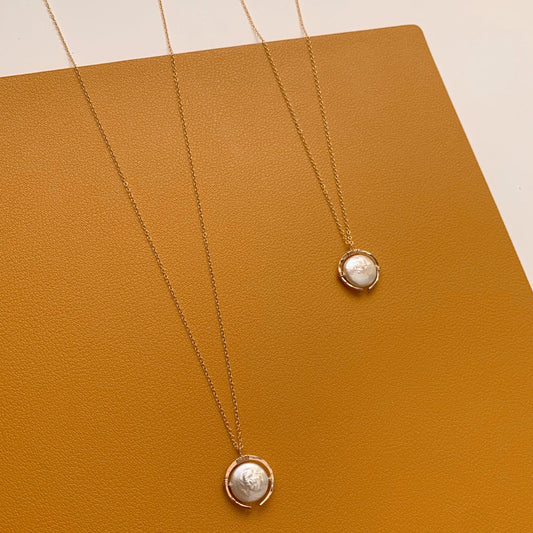 Framed Coin Pearl Necklace