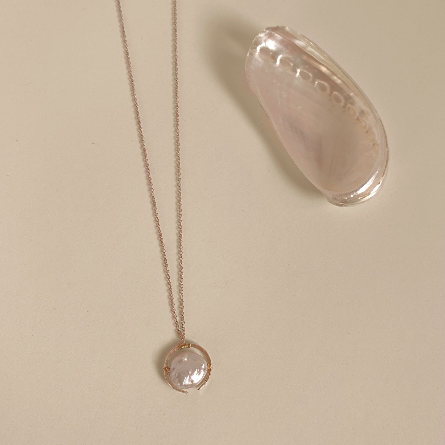 Framed Coin Pearl Necklace